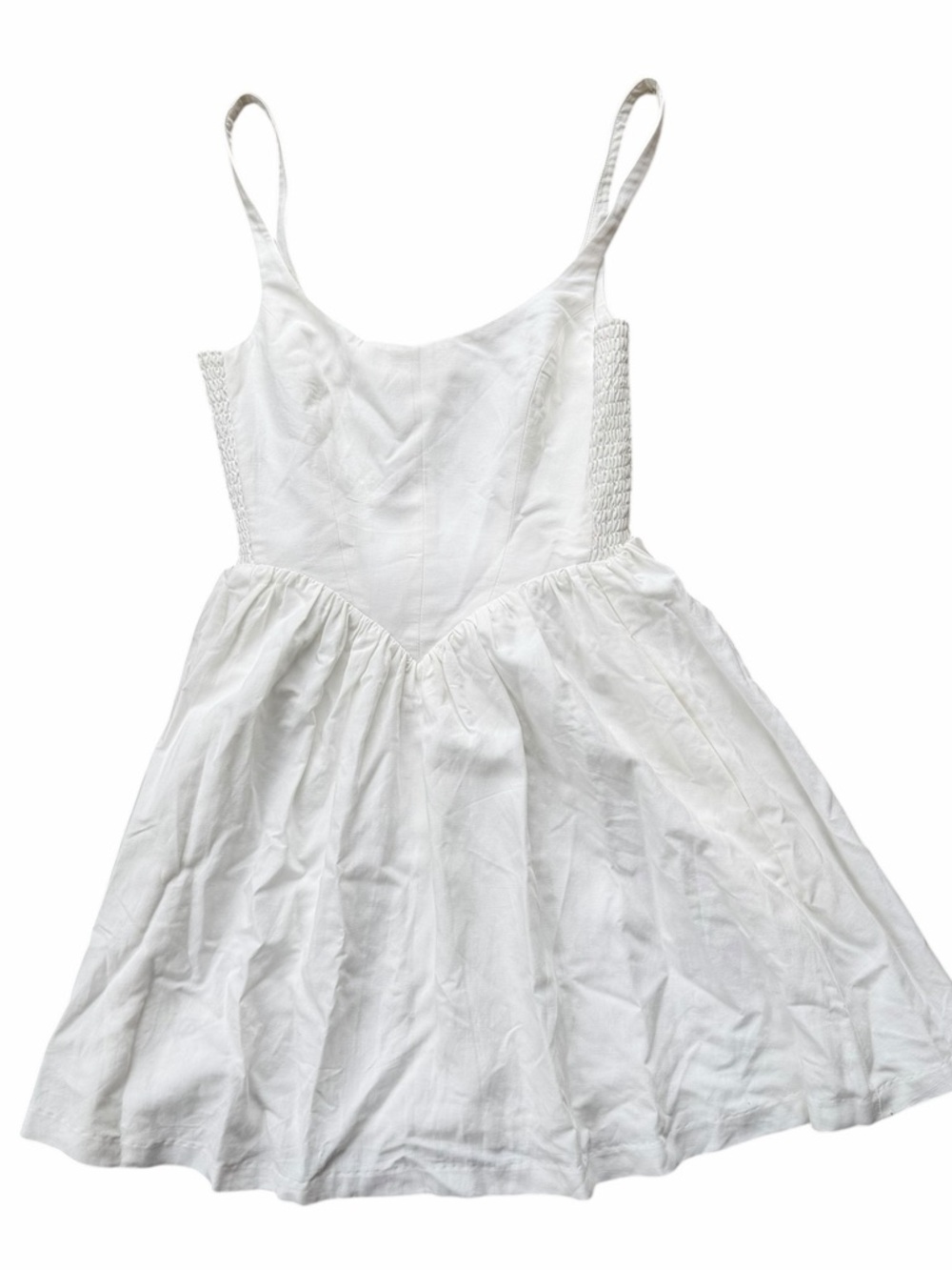 NEW Amanda Uprichard White Sweetheart Casual Summer Short Dress Babydoll Corset